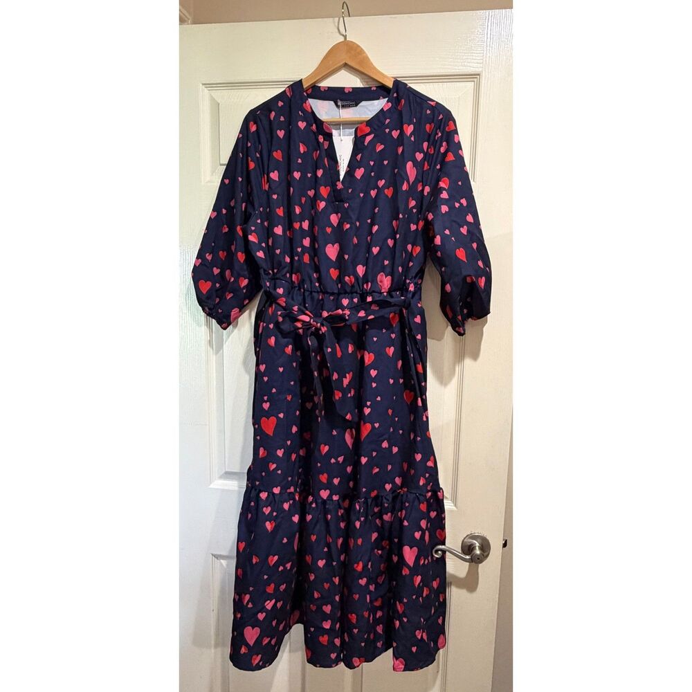 Bloomchic Navy Dress with hearts